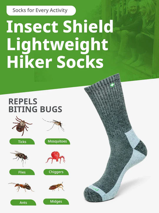 Bug Repellent Lightweight Hiker Socks | Charcoal