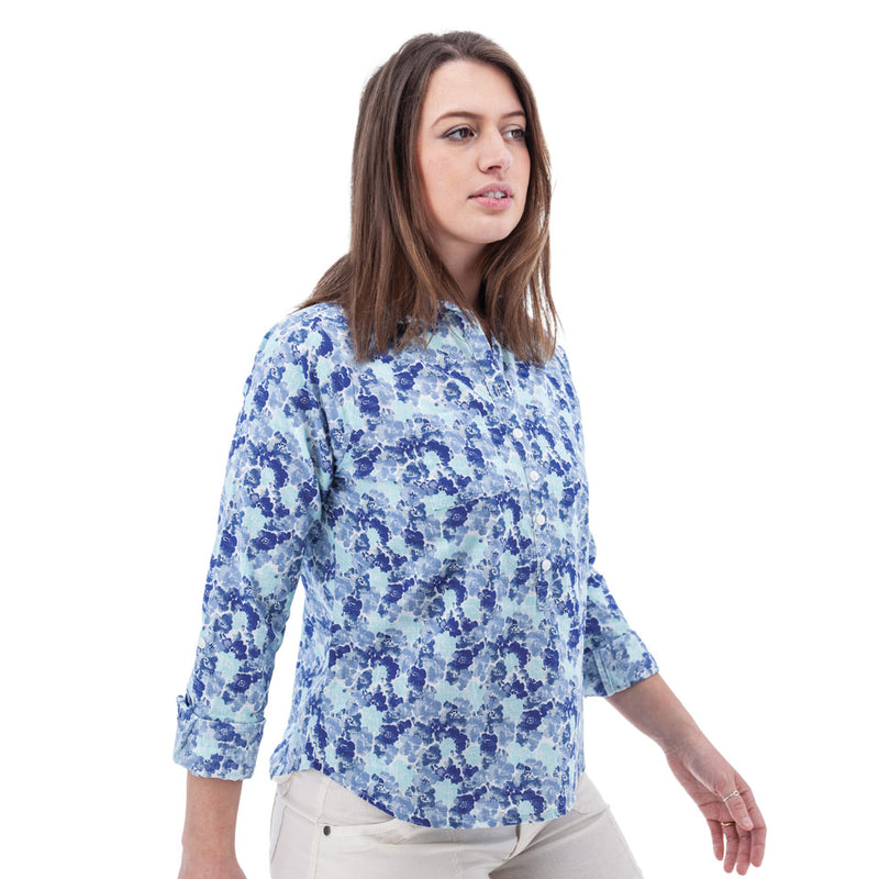 Women's Devon Popover Print Top | Blue
