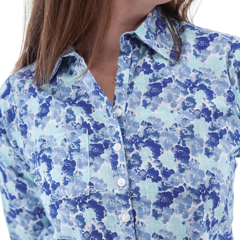 Women's Devon Popover Print Top | Blue