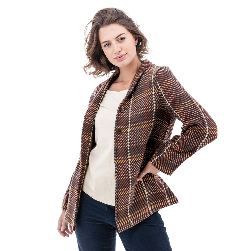 Women's Mariana Organic Plaid Cardi-Jac