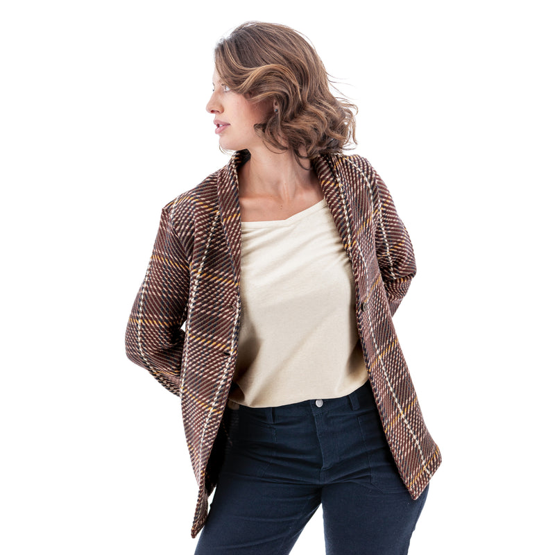 Women's Mariana Organic Plaid Cardi-Jac