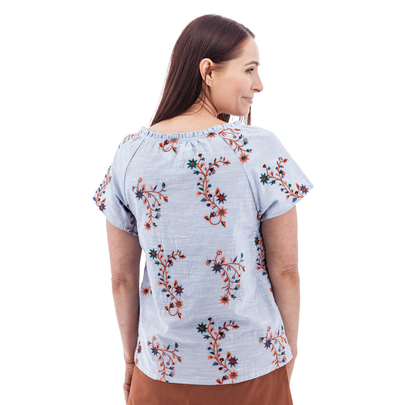 Women's Short Sleeve Lorena Top | Forever Blue