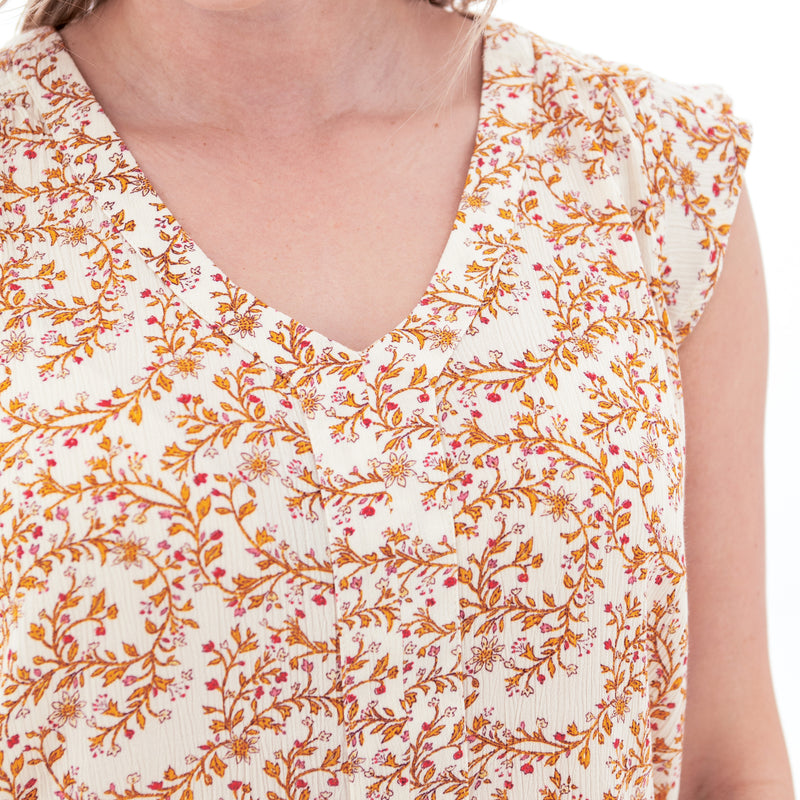 Women's Francesca Crepe Print Top | Apricot