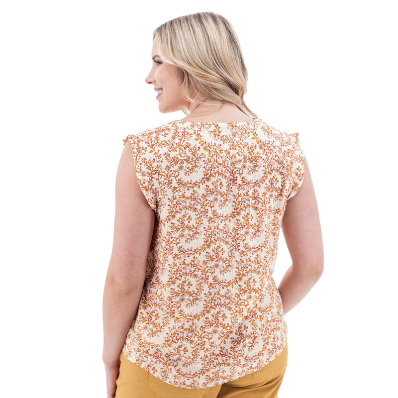 Women's Francesca Crepe Print Top | Apricot