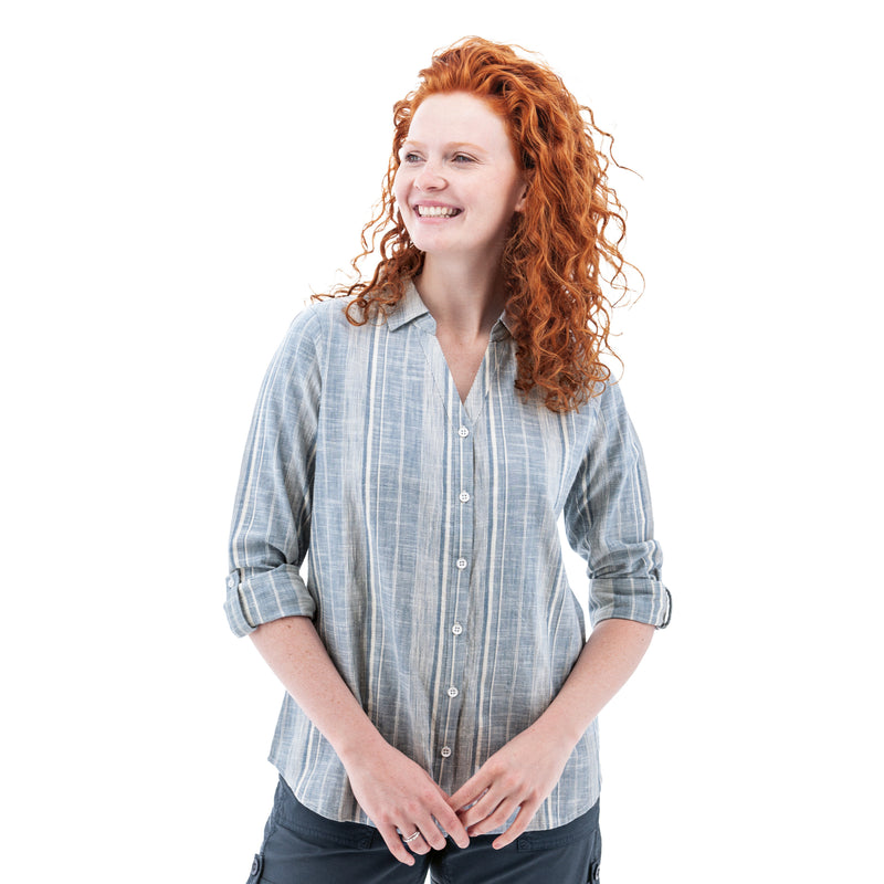 Women's Long Sleeve Plumas Shirt | Blue Moon