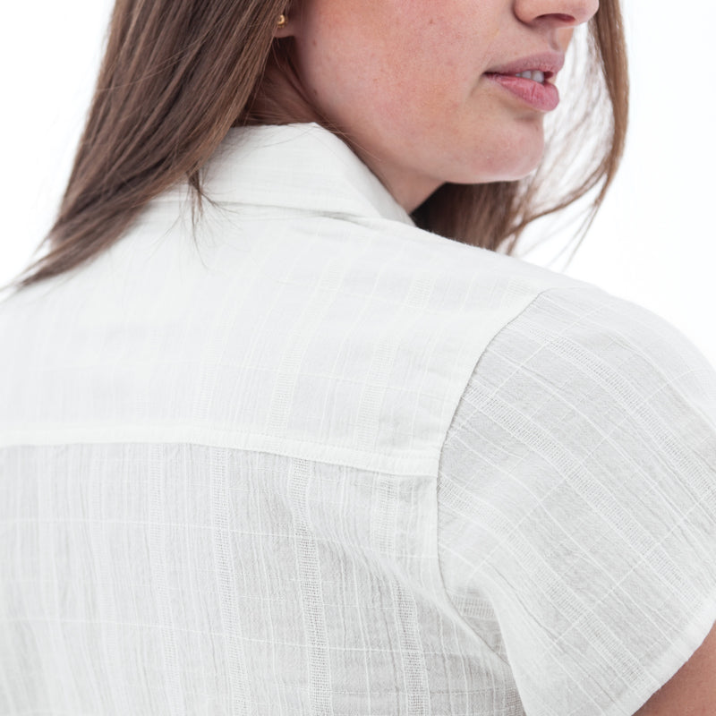 Women's Aubrey Organic Camp Shirt | White