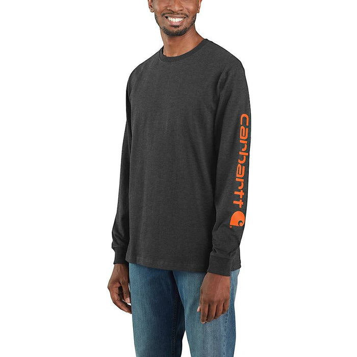 Carhartt Long Sleeve Graphic Logo Tee | CARBON_HEATHER