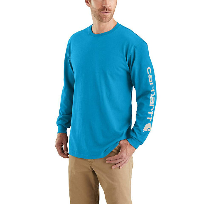 Carhartt Long Sleeve Graphic Logo Tee | ATOMIC_BLUE