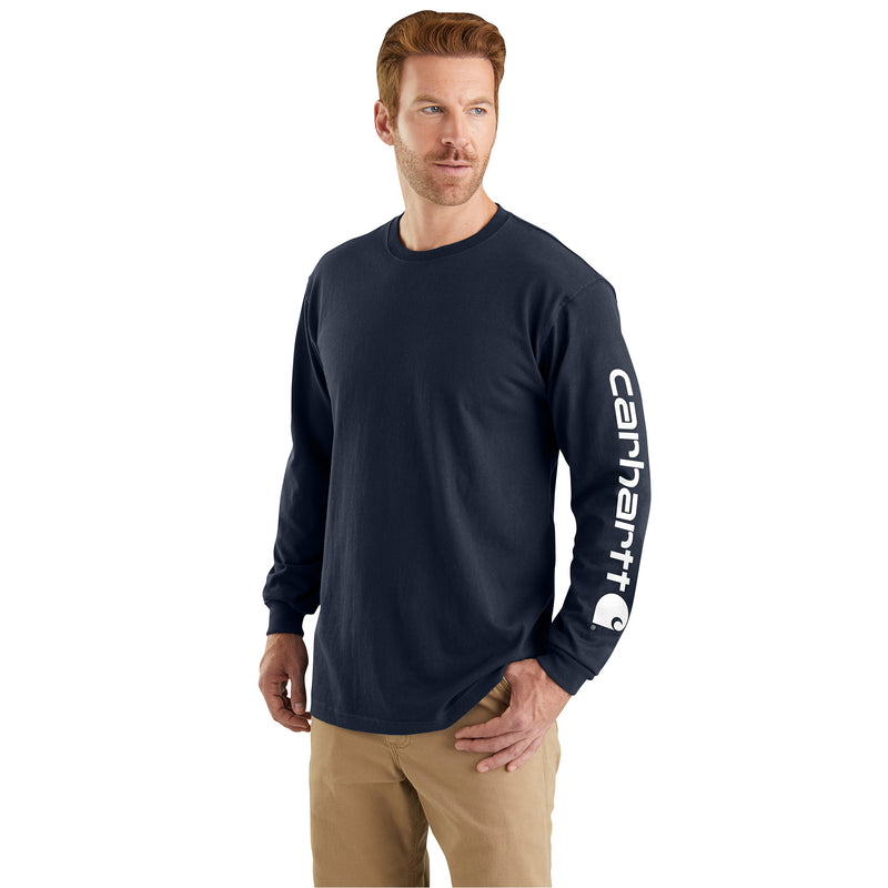 Men's Dearborn Loose Long Sleeve Logo T-Shirt | Navy