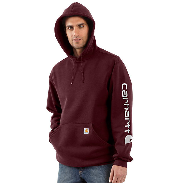 Carhartt Mens Midweight Hooded Logo Sweatshirt | PORT_HEATHER