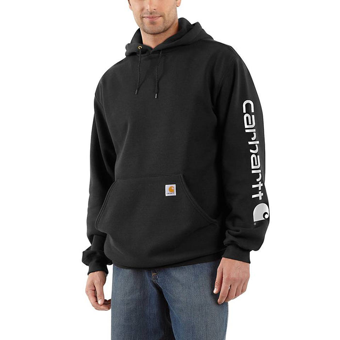 Carhartt Mens Midweight Hooded Logo Sweatshirt | BLACK