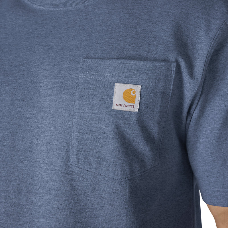 Men's Loose Fit Heavyweight Short Sleeve Pocket T-Shirt | Dark Tranquil Blue