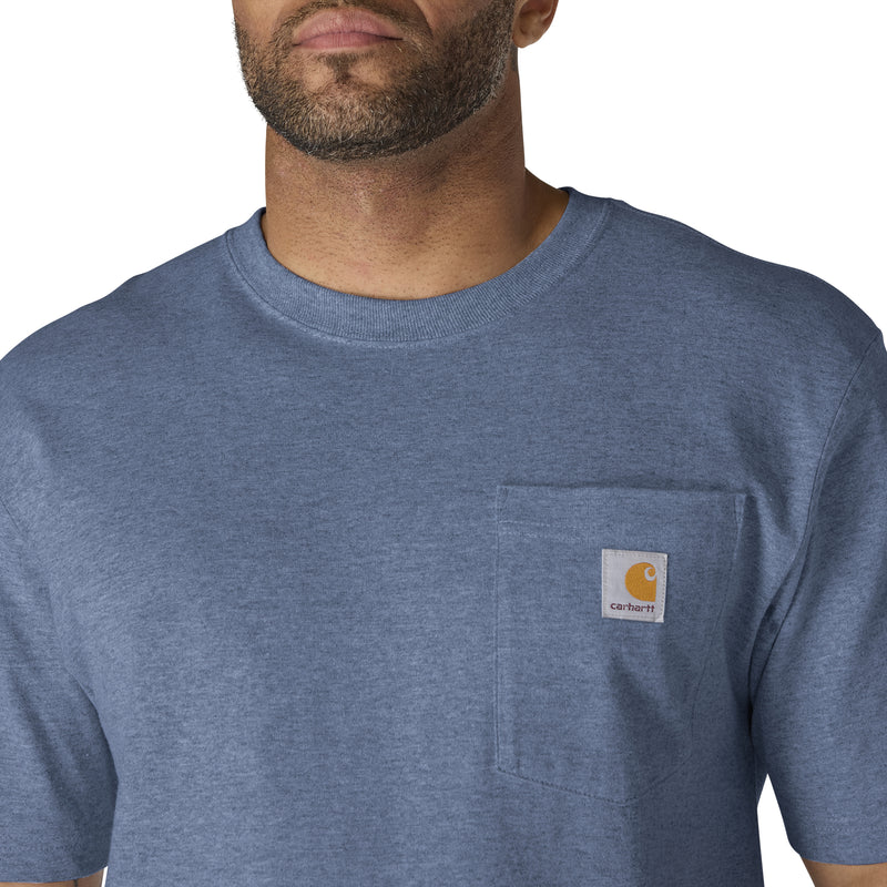 Men's Loose Fit Heavyweight Short Sleeve Pocket T-Shirt | Dark Tranquil Blue