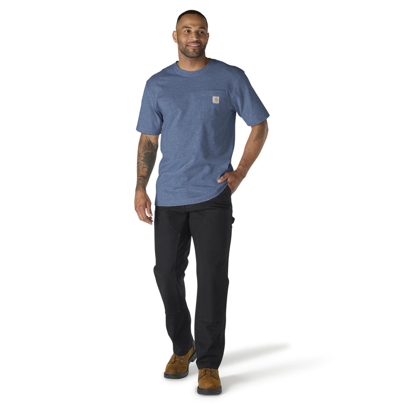 Men's Loose Fit Heavyweight Short Sleeve Pocket T-Shirt | Dark Tranquil Blue