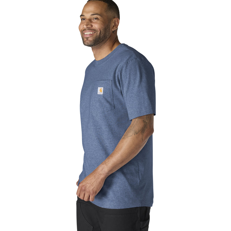 Men's Loose Fit Heavyweight Short Sleeve Pocket T-Shirt | Dark Tranquil Blue