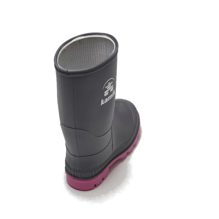 Kamik Little Kids Stomp Rain Boot | CHARC/MAGENTA