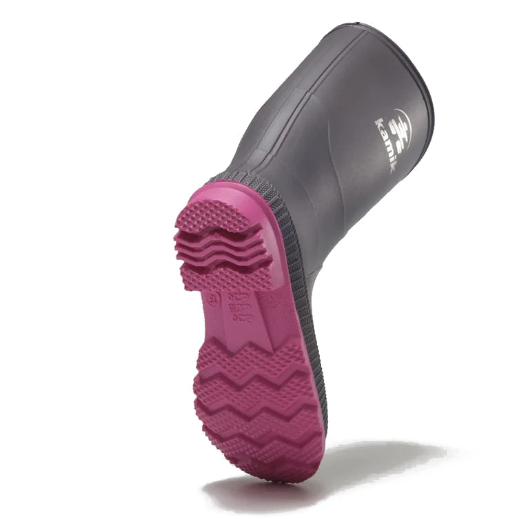 Kids' Stomp Rain Boot | Charcoal Magenta