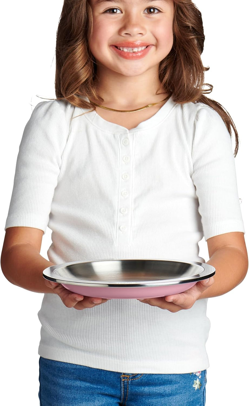 Kid's Stainless 7" Plate | Blossom Pink