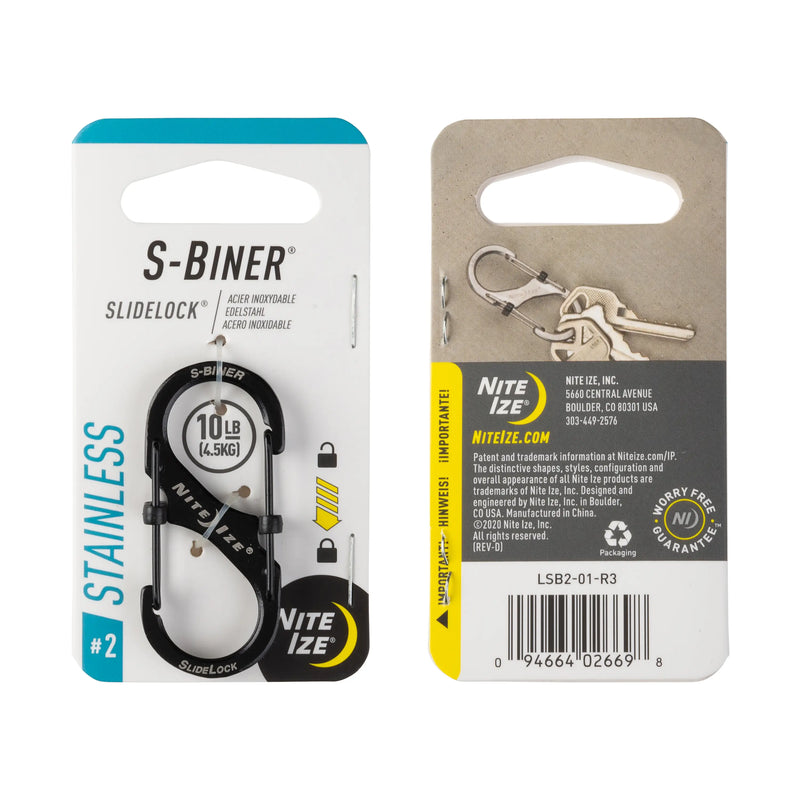 S Biner Slide Lock #3 Carabiner | Black