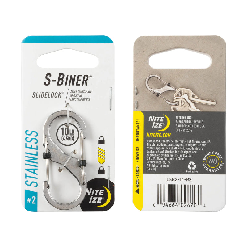 S Biner Slide Lock #3 Carabiner | Stainless