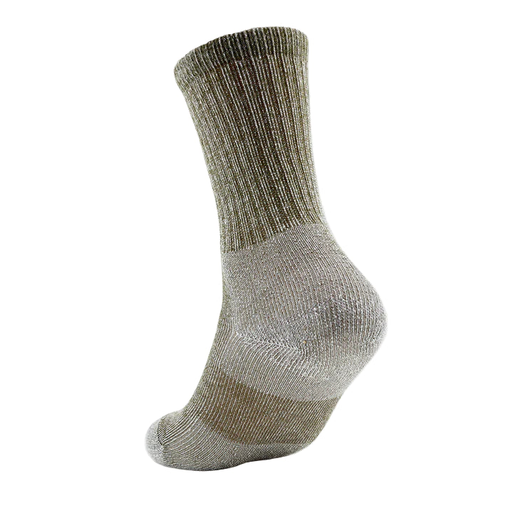 Green-gray socks on a white background