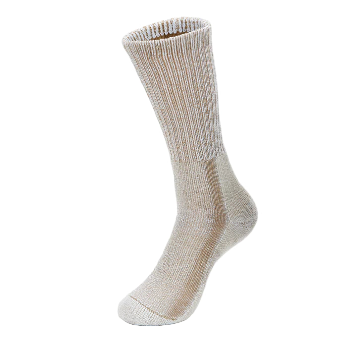 Beige sock on a white background