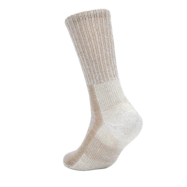 Beige sock on a white background