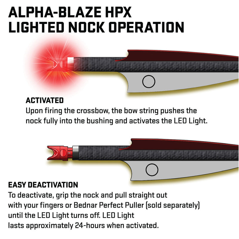 Alpha-Blaze HPX Lighted Crossbow Nock 3-pack | Red