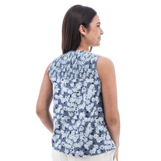 Women's Essex Floral Print Tank Top | Blue Fog