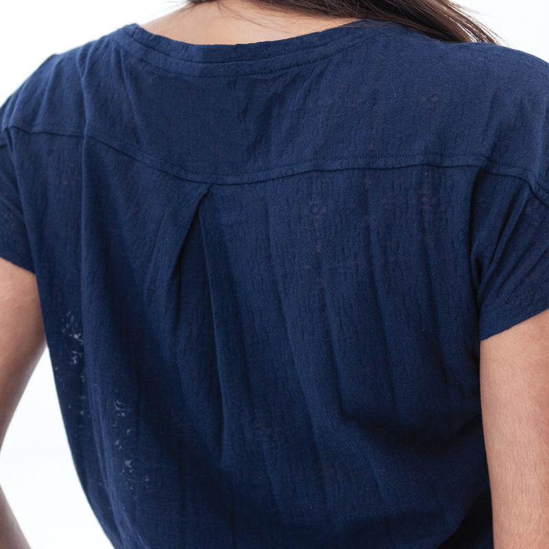 Women's Maitland V-Neck Burnout Top | Black Iris