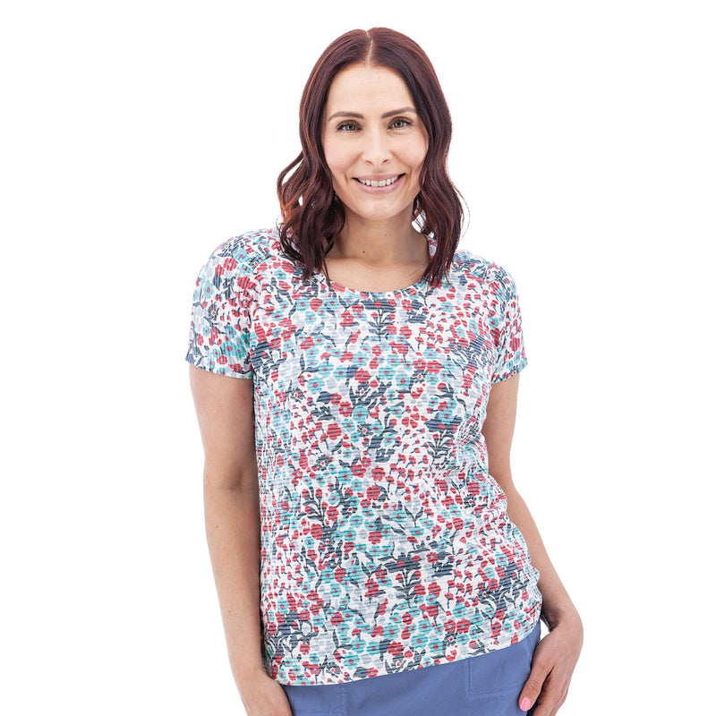 Women's Short Sleeve Charlie Top | Hibiscus