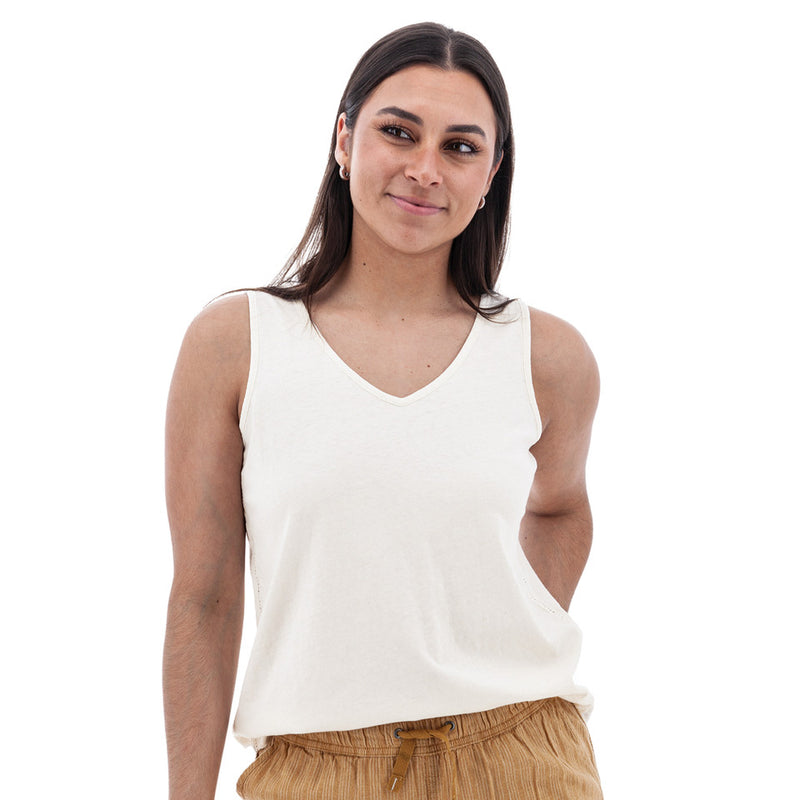 Women's Simone V-Neck Tank Top | Egret