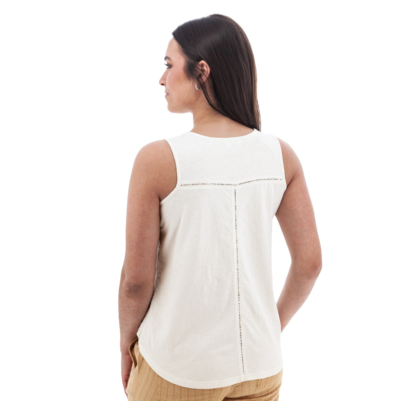 Women's Simone V-Neck Tank Top | Egret