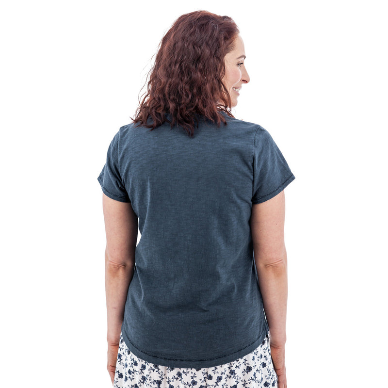 Women's Layla Organic Cotton V-Neck Tee | Midnight Navy