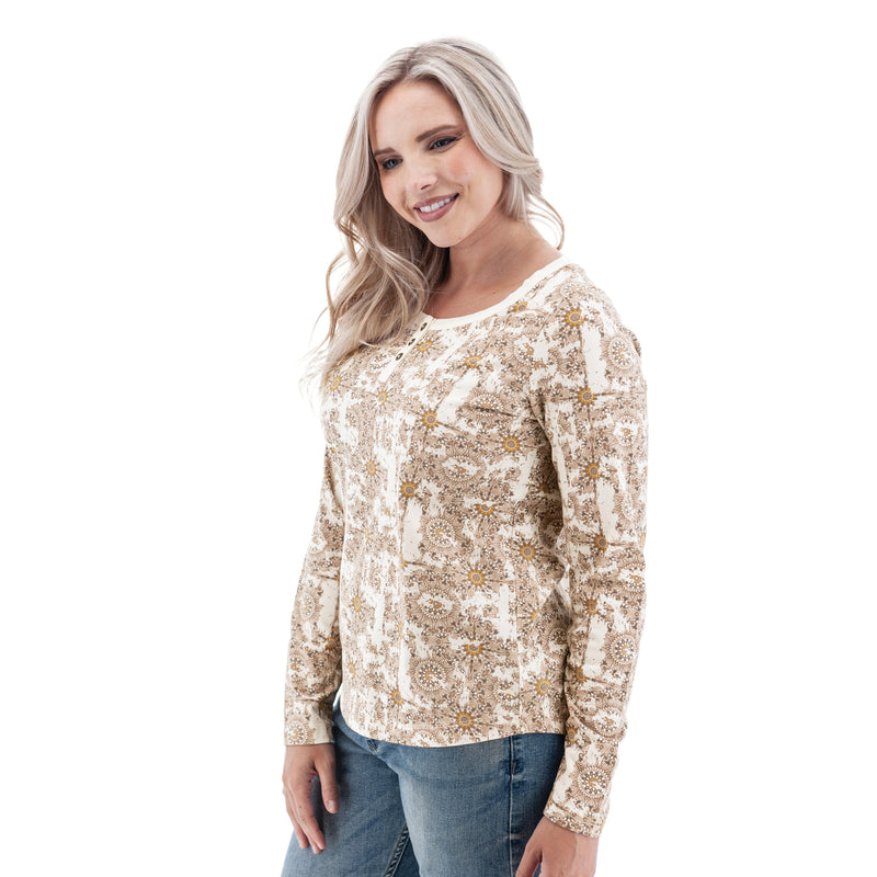 Skyla Organic Print Henley
