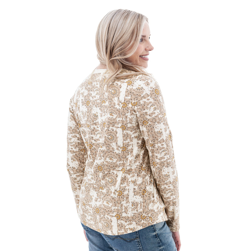 Skyla Organic Print Henley