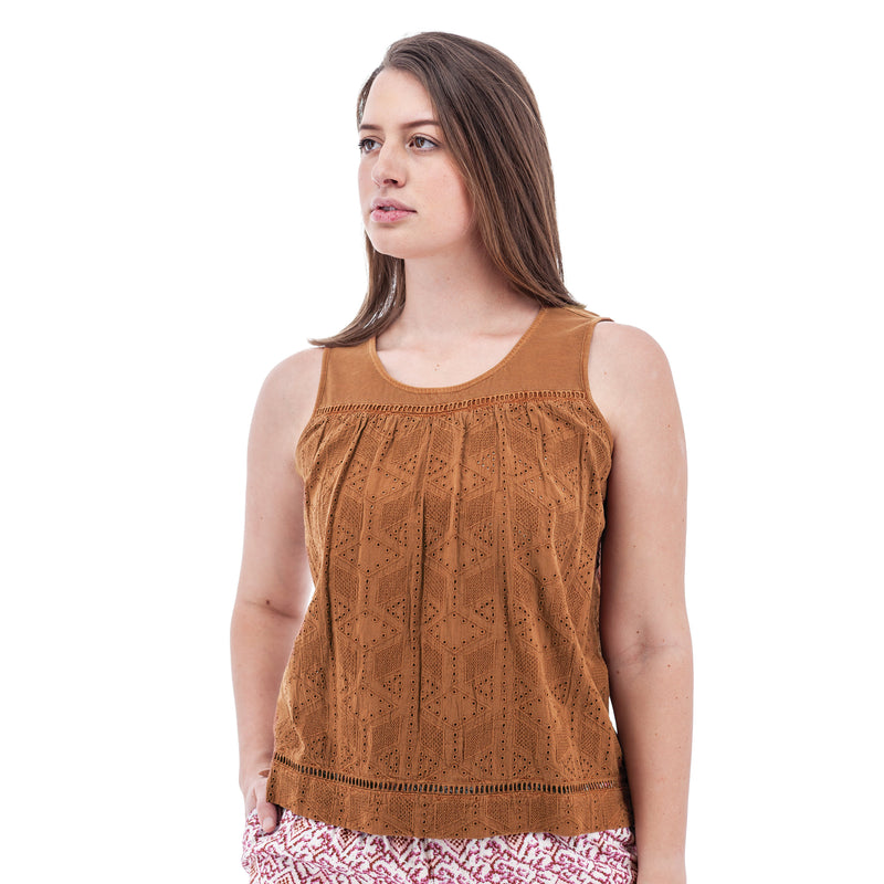 Women's Shelle Eyelet Tank Top | Tortoise Shell