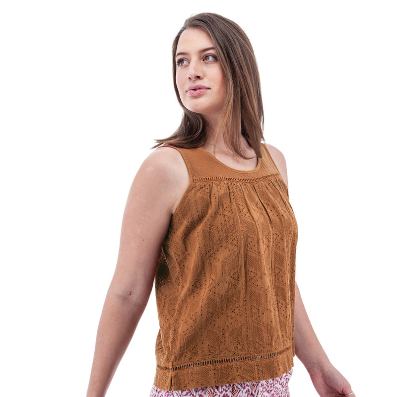 Women's Shelle Eyelet Tank Top | Tortoise Shell