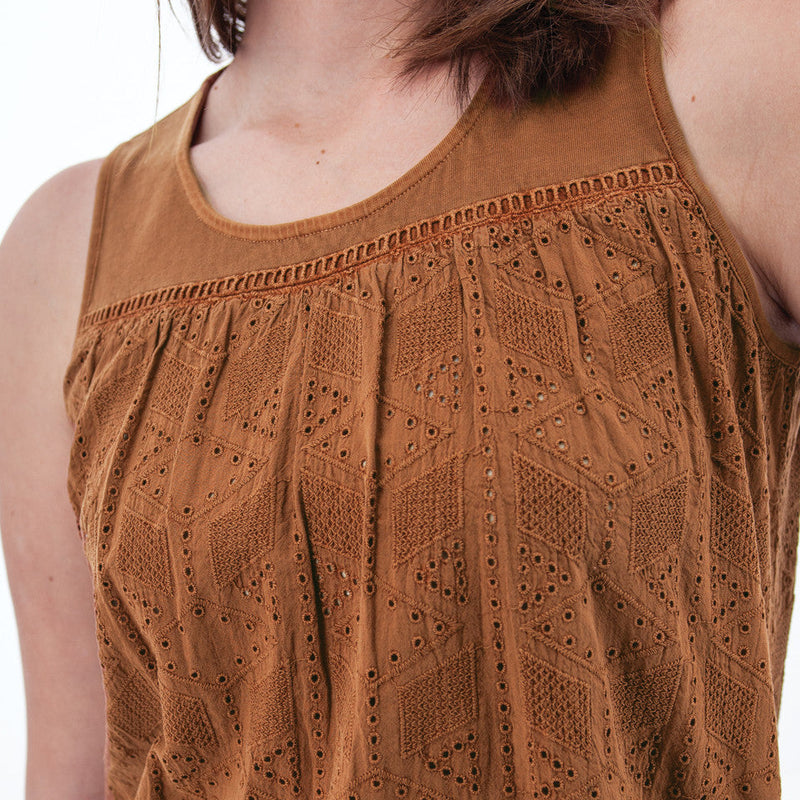 Women's Shelle Eyelet Tank Top | Tortoise Shell