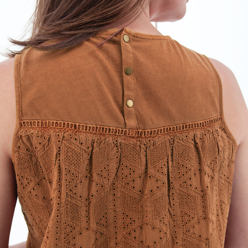 Women's Shelle Eyelet Tank Top | Tortoise Shell