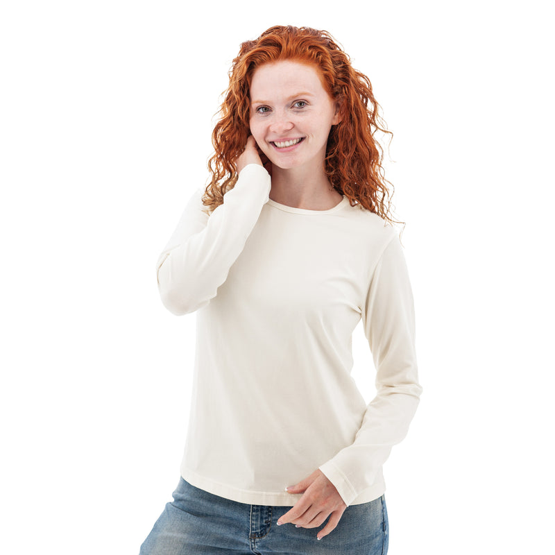 Women's Tatum Organic Long Sleeve Top | Whisper White
