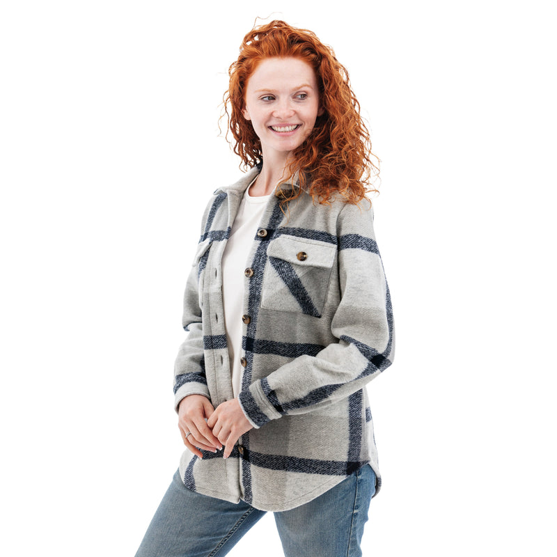 Women's Stevi Plaid Shirt Jacket | Grey