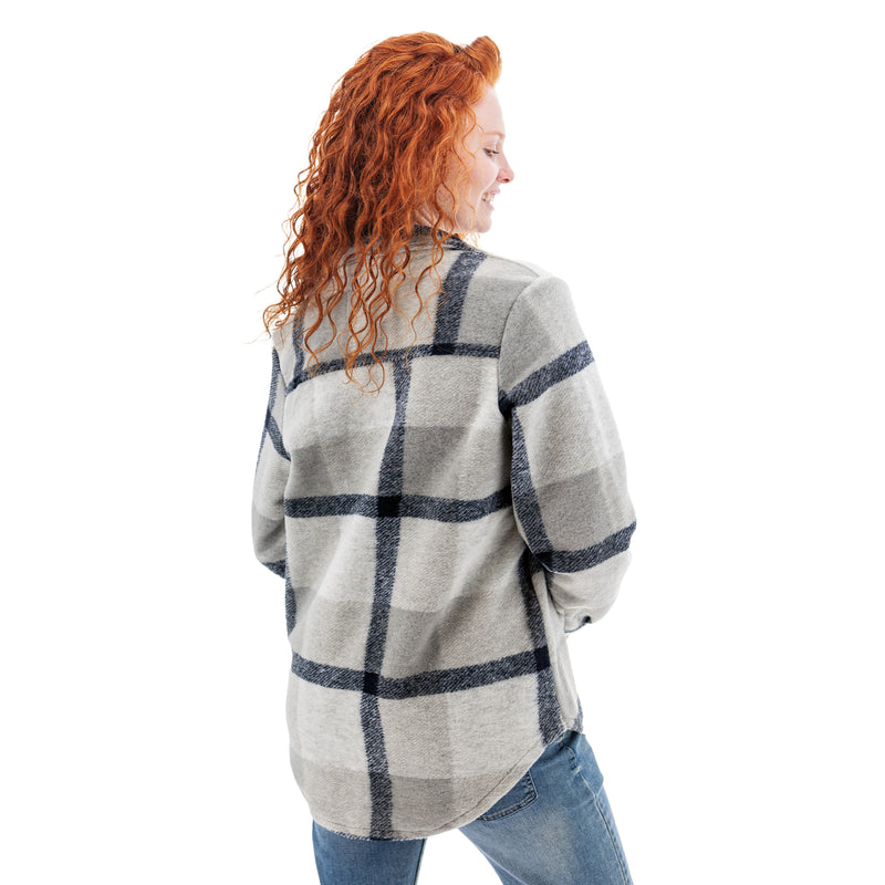 Women's Stevi Plaid Shirt Jacket | Grey