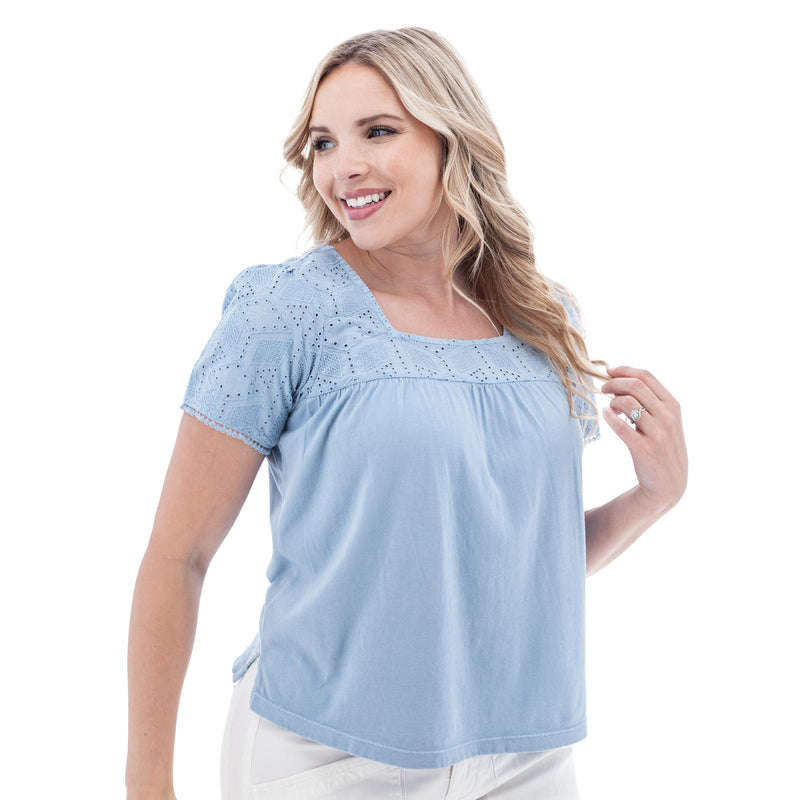 Women's Short Sleeve Shelle Top | Forever Blue