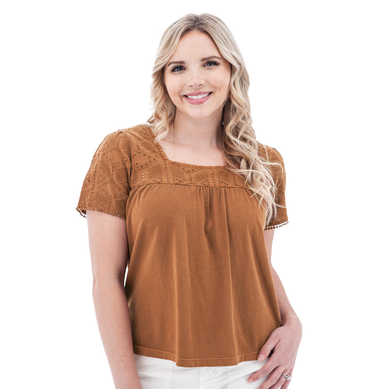 Women's Short Sleeve Shelle Top | Tortoise Shell