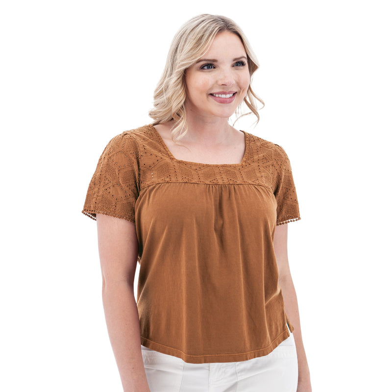 Women's Short Sleeve Shelle Top | Tortoise Shell