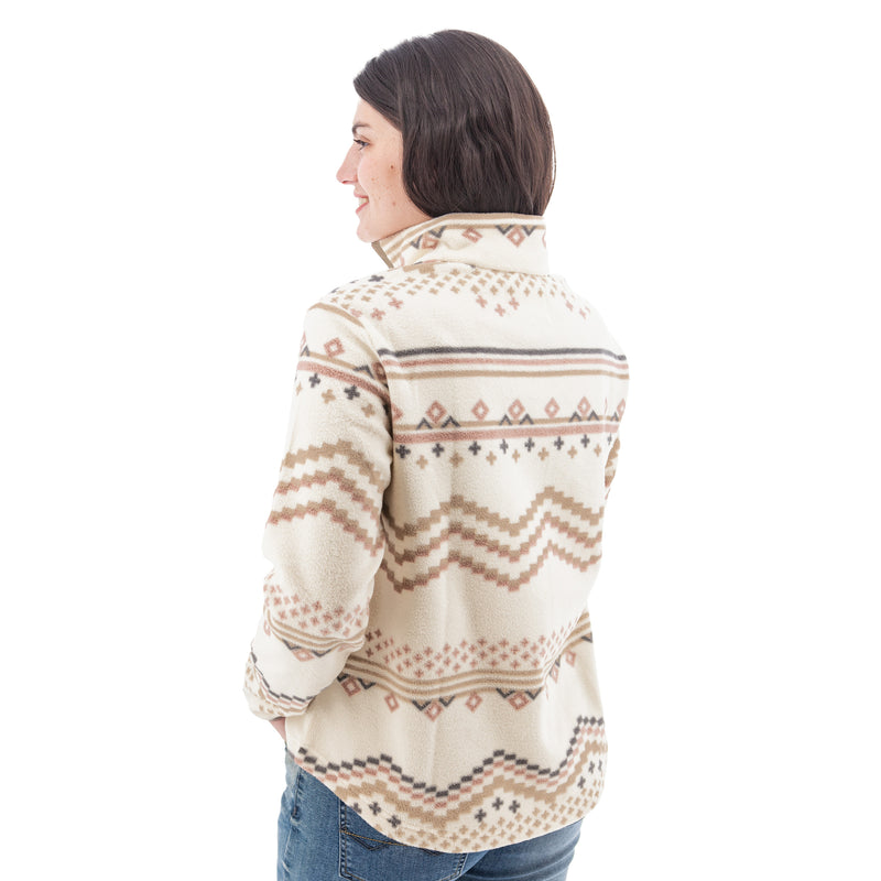 Women's Lucy Print Fleece Pullover | Whisper White