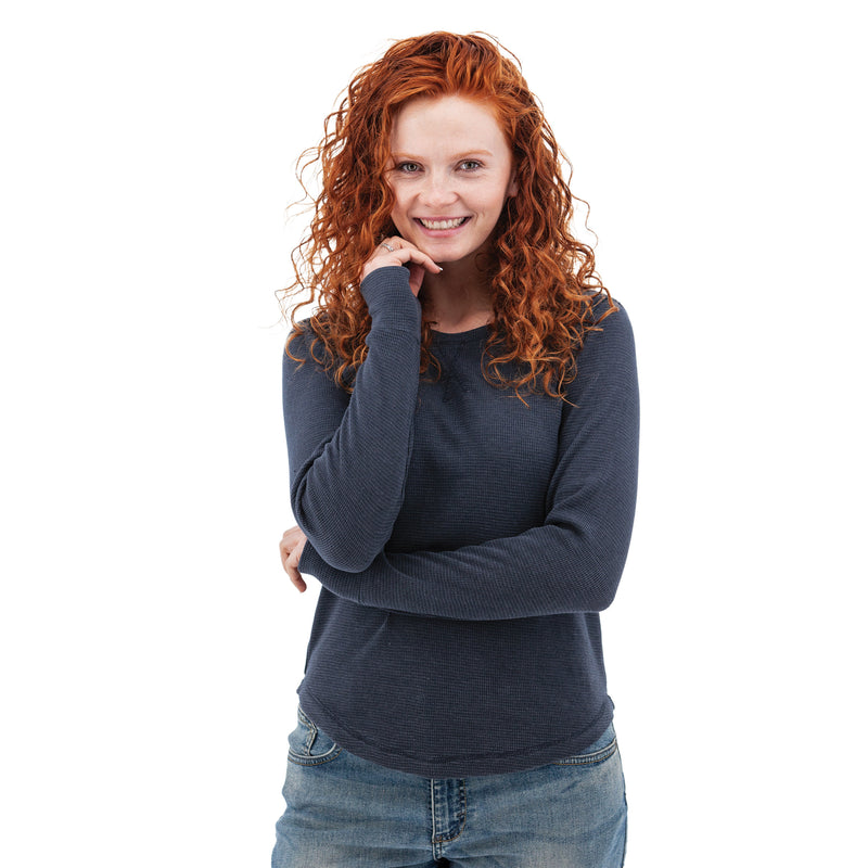 Women's Jenson Waffle Knit Top | Dark Navy