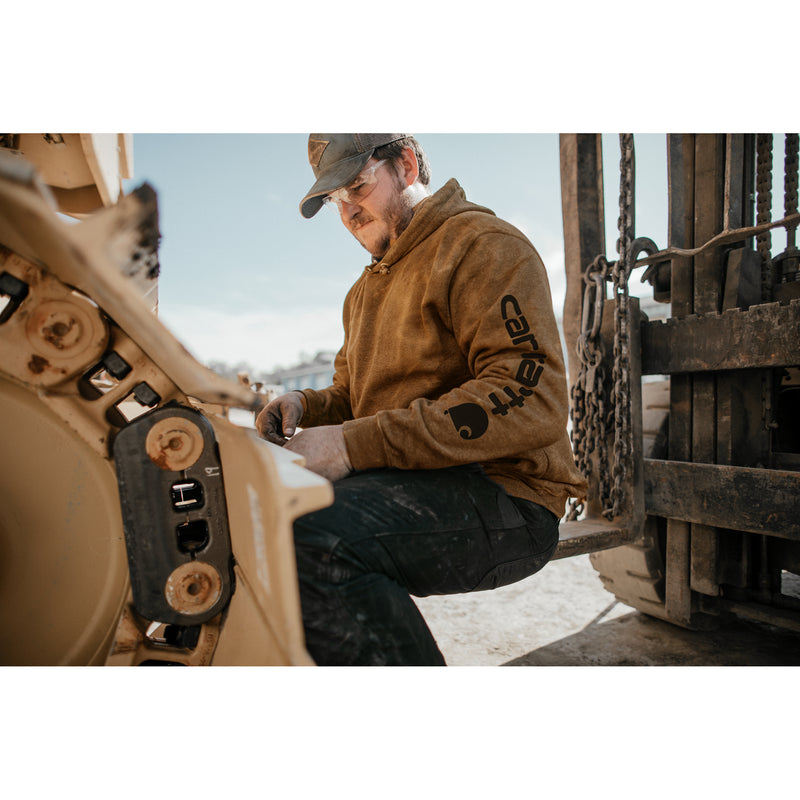 Carhartt Men's Midweight Hooded Logo Sweatshirt | Carhartt Brown