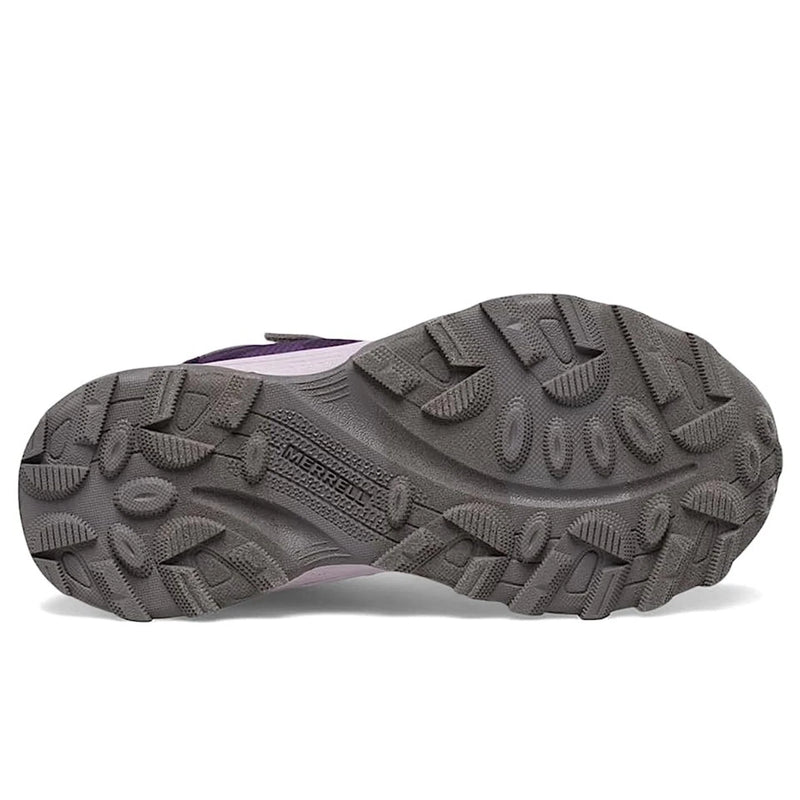 Close-up of a shoe sole with a brand logo on a white background